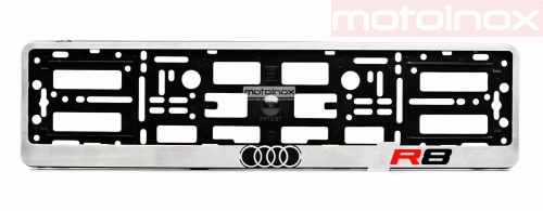 Ramka na tablice rejestracyjne AUDI R8 stal nierdzewna i chrom.jpg